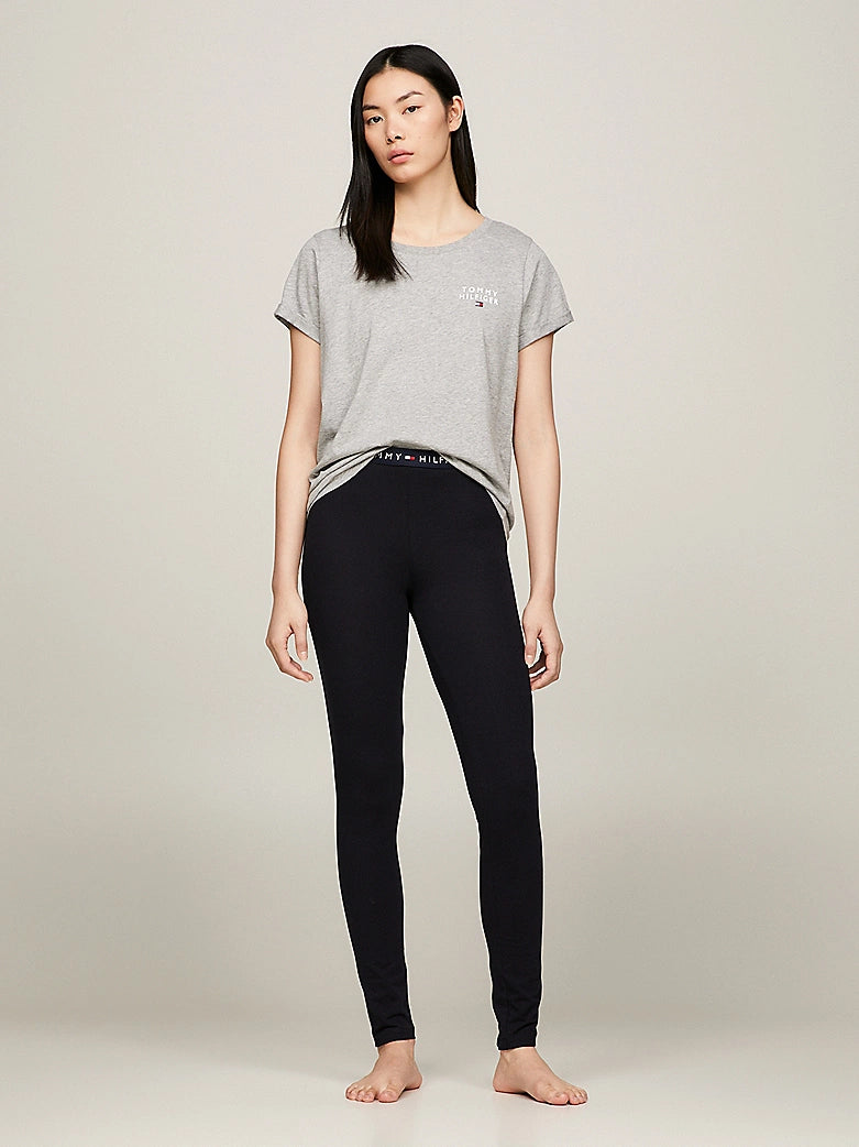 Tommy Hilfiger PURE COTTON Womens T-Shirt Light Grey Heather