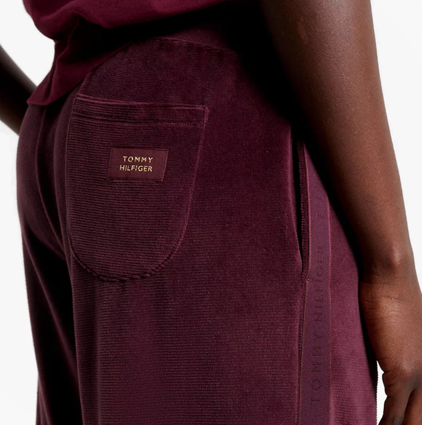 Tommy Hilfiger PANTS VELOUR Womens Pants Deep Burgundy