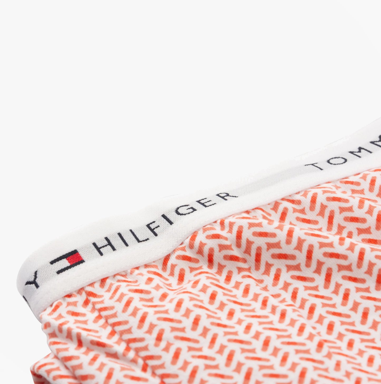 Tommy Hilfiger TH ICON Long Sleeve Jersey Pyjama Set Womens Coral Clay / Mini Geo Pink