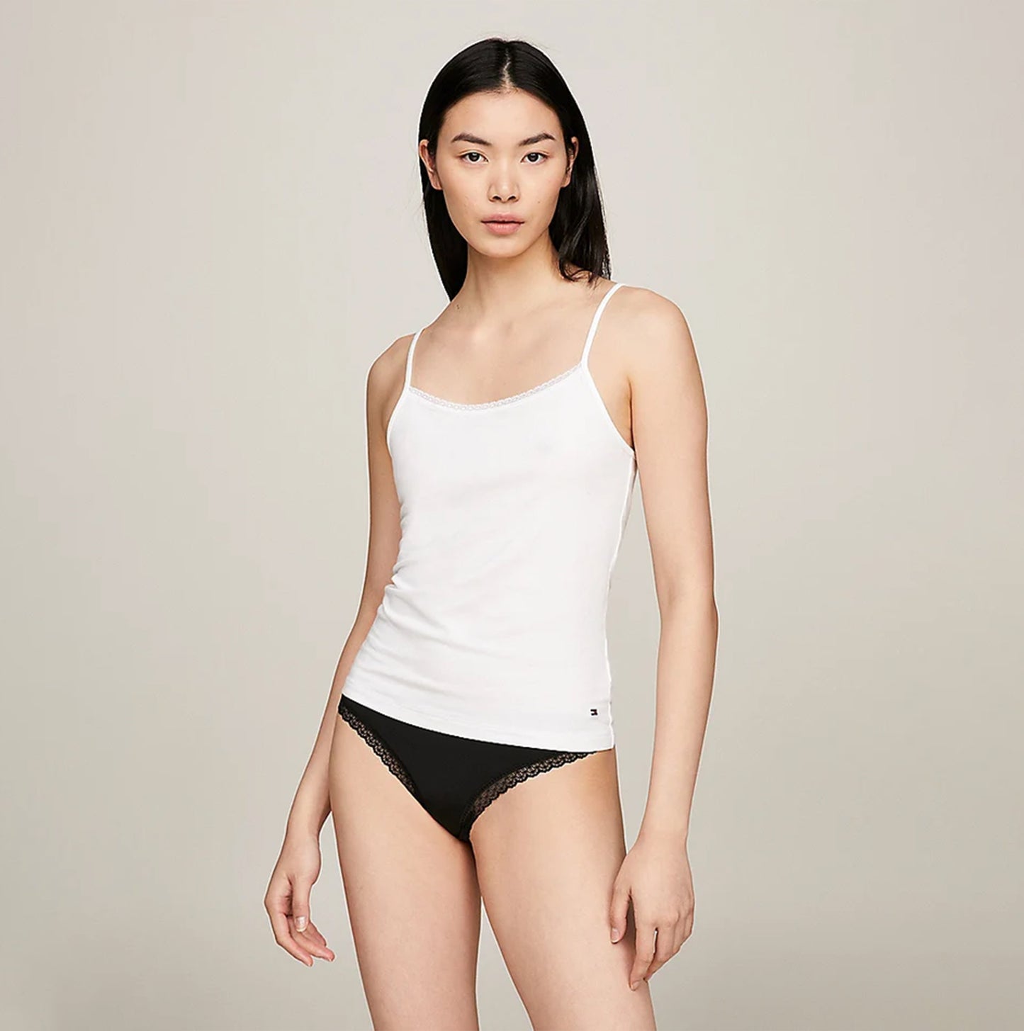 Tommy Hilfiger CAMI WITH LACE 2 Pack Womens White/Grey Heather