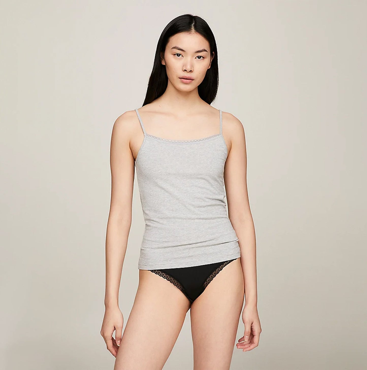 Tommy Hilfiger CAMI WITH LACE 2 Pack Womens White/Grey Heather