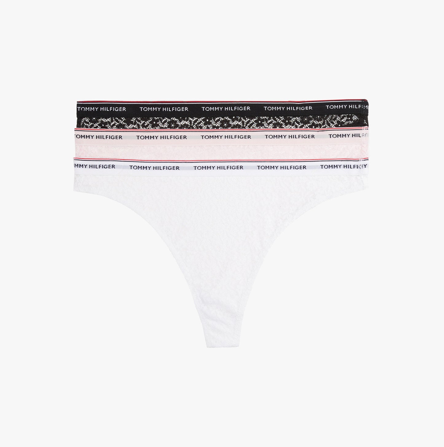 Tommy Hilfiger Womens 3 Pack Thong Lace Multicoloured