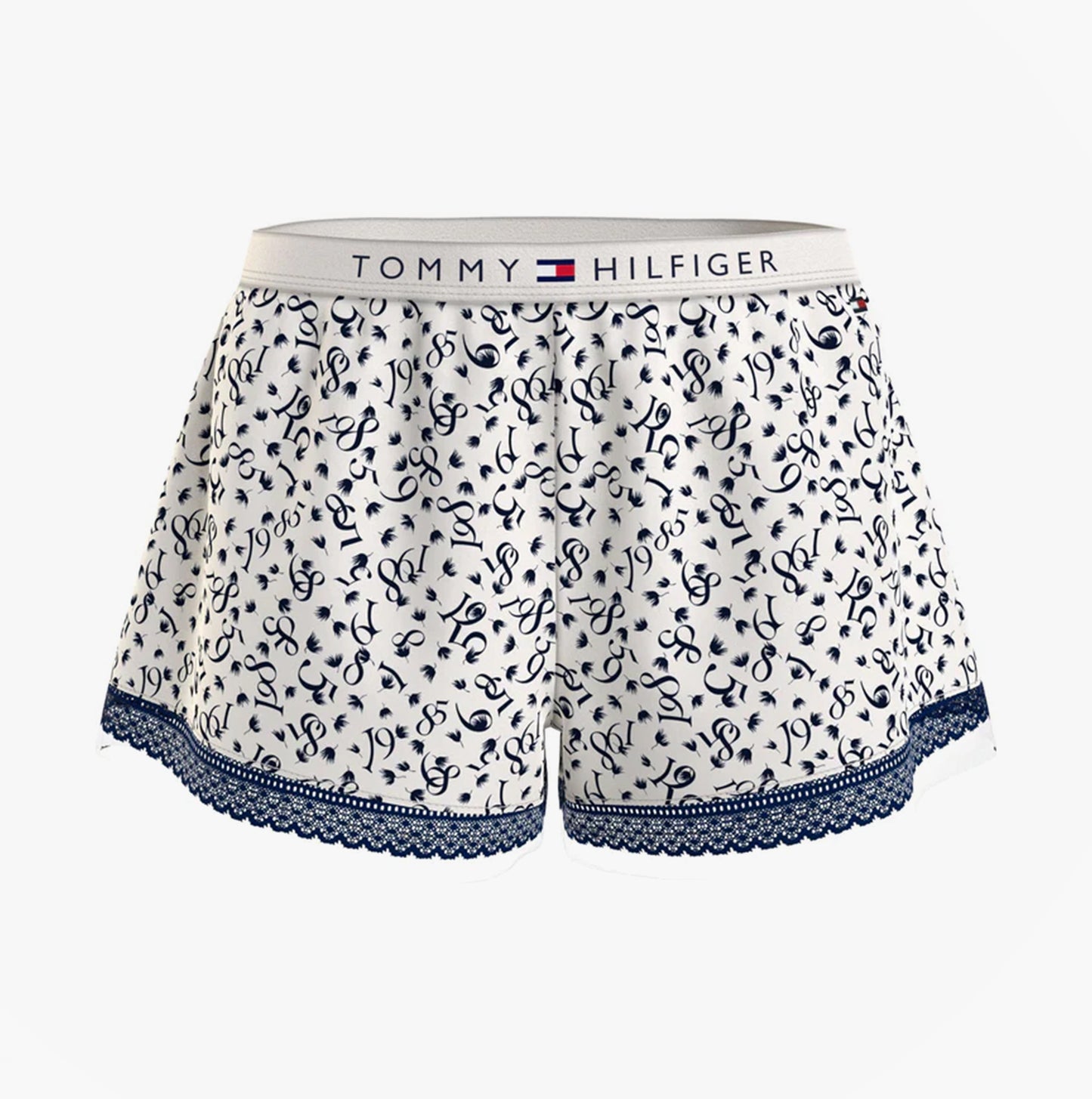 Tommy Hilfiger WOVEN SHORT PRINT Womens Shorts Feather Print Ecru