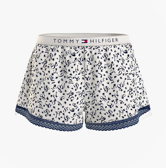 Tommy Hilfiger WOVEN SHORT PRINT Womens Shorts Feather Print Ecru