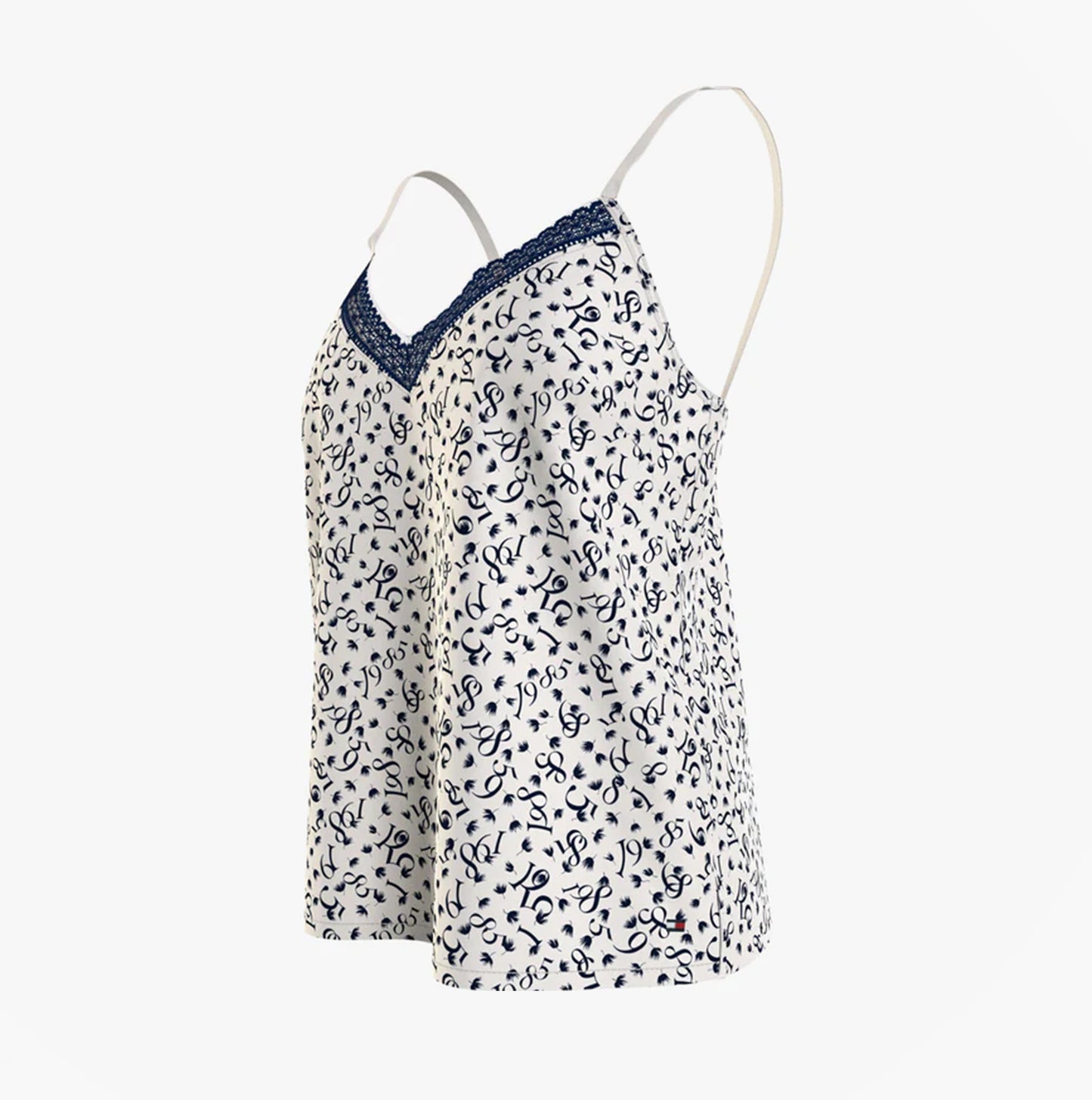 Tommy Hilfiger WOVEN CAMI PRINT Womens Top Feather Print Ecru