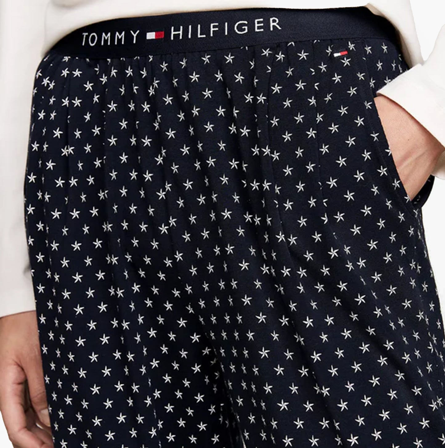 Tommy Hilfiger ORIGINAL Womens Pyjama Set Ancient White/Star Navy