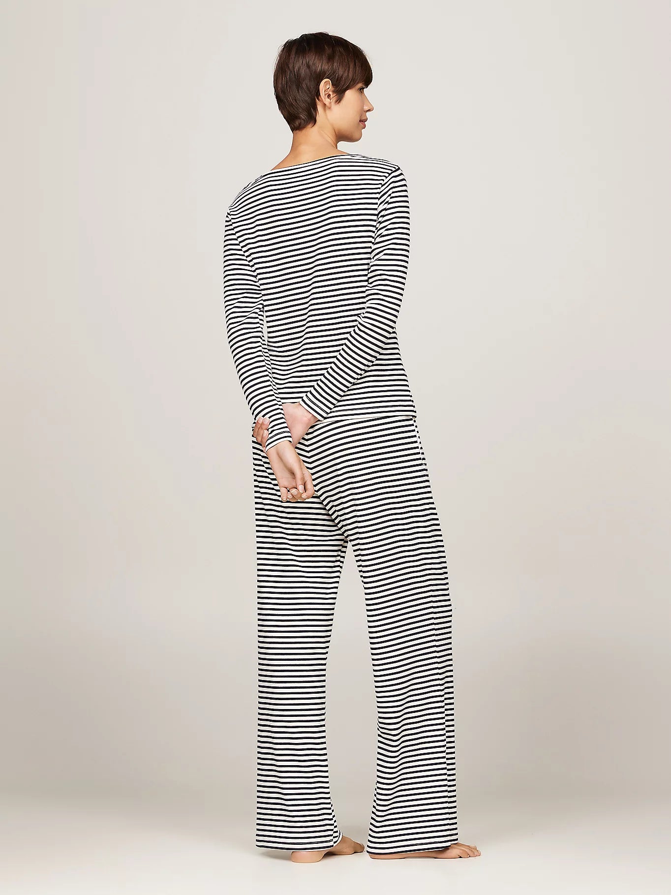 Tommy Hilfiger MONOTYPE Womens Pyjama Set Mini Bretton Stripe Desert Sky