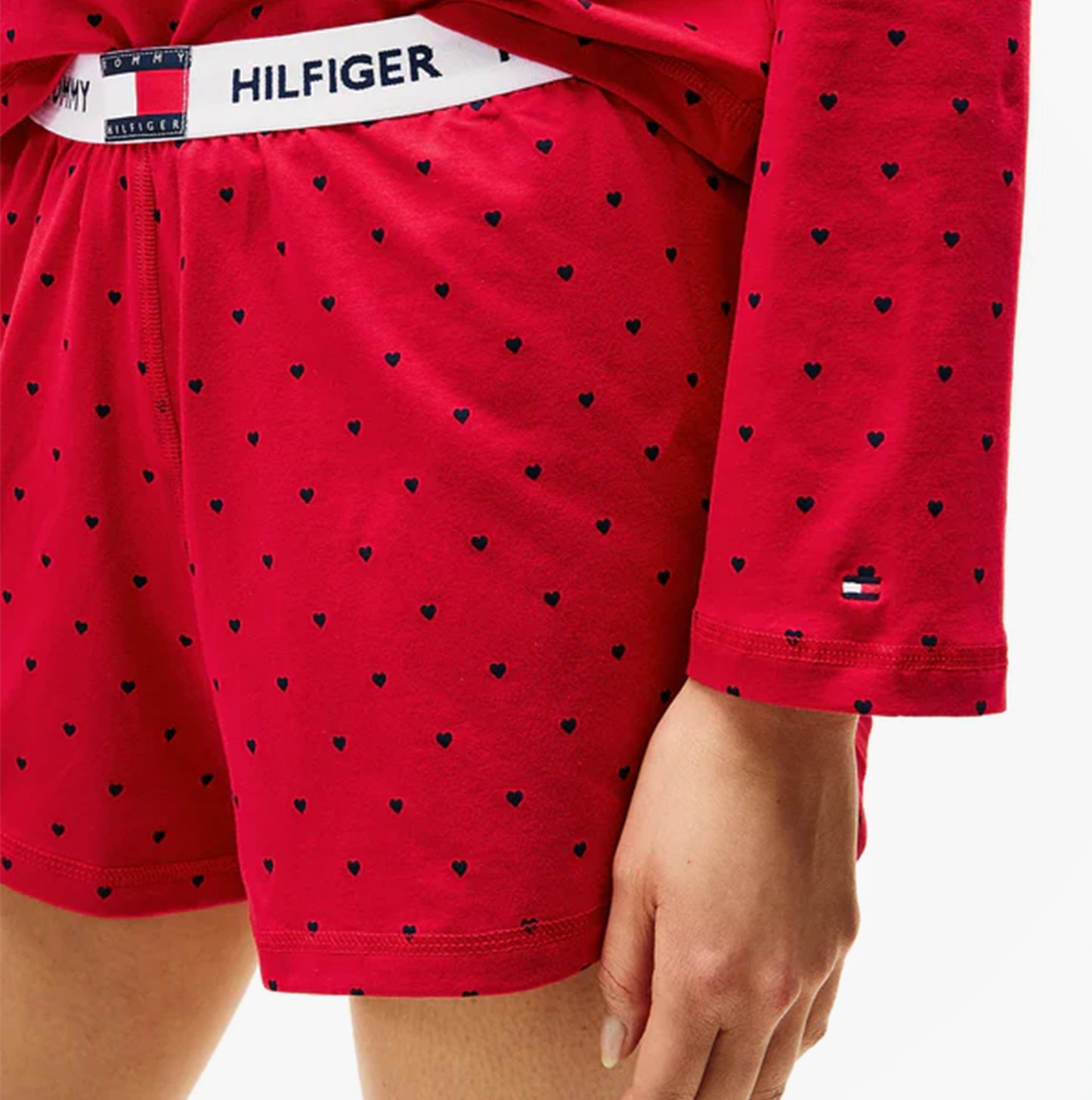 Tommy Hilfiger HERITAGE Womens Pyjama Set Hearts Primary Red Aop
