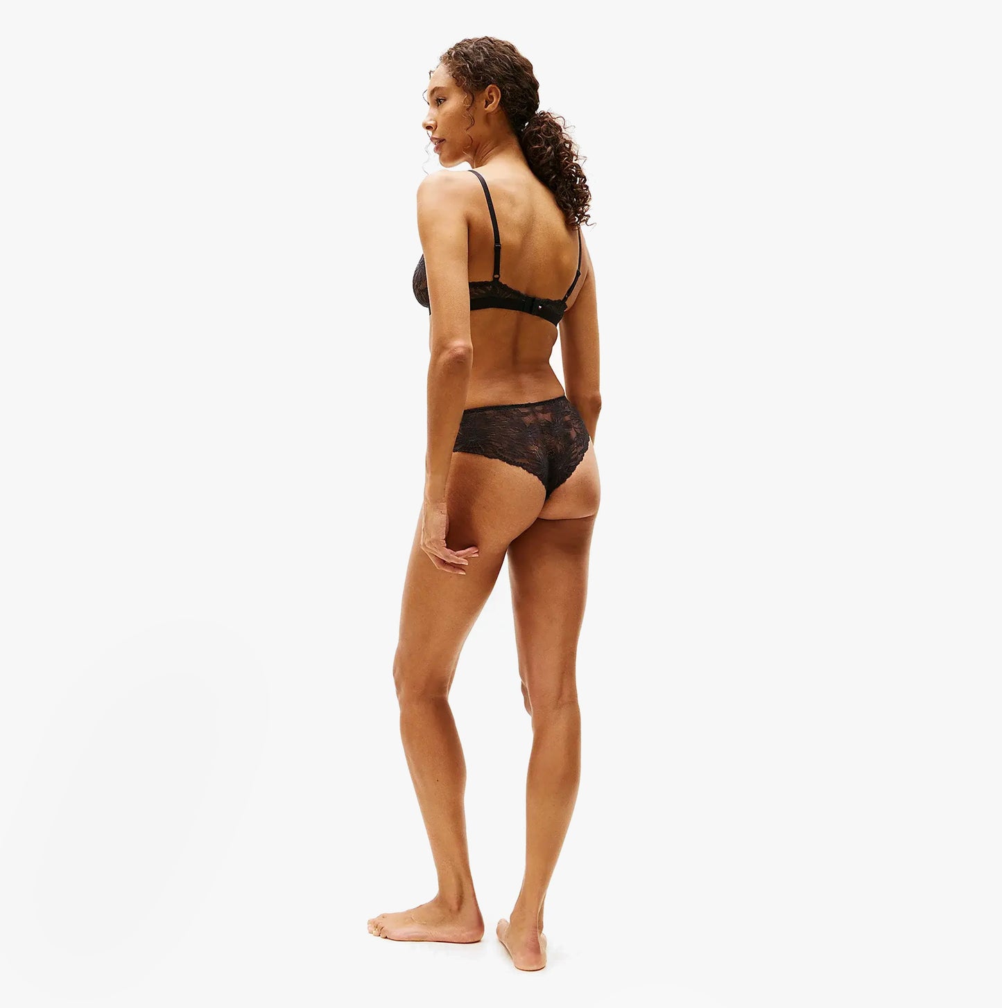 Tommy Hilfiger FLORAL LACE Womens Triangle Bra Black