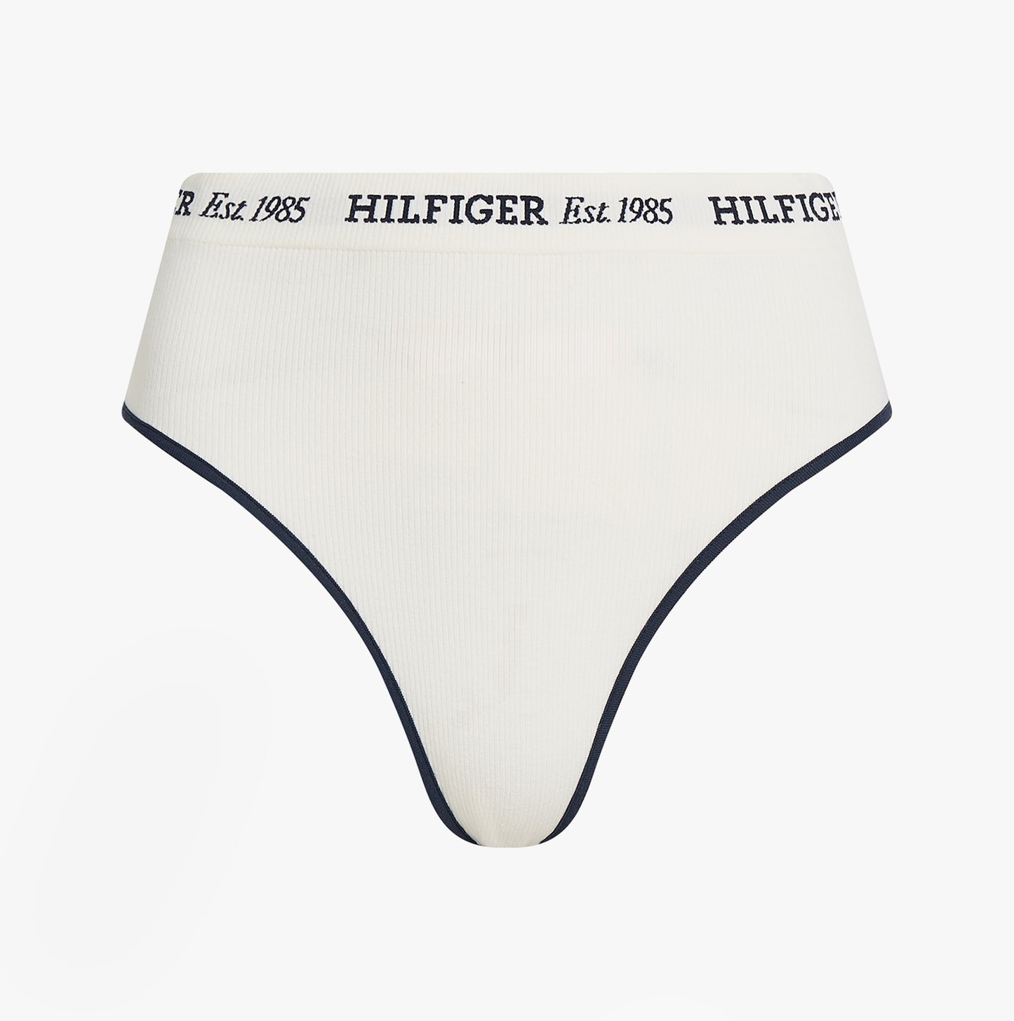 Tommy Hilfiger RIBBED Womens High Rise Briefs Ivory