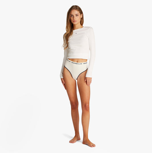 Tommy Hilfiger RIBBED Womens High Rise Briefs Ivory
