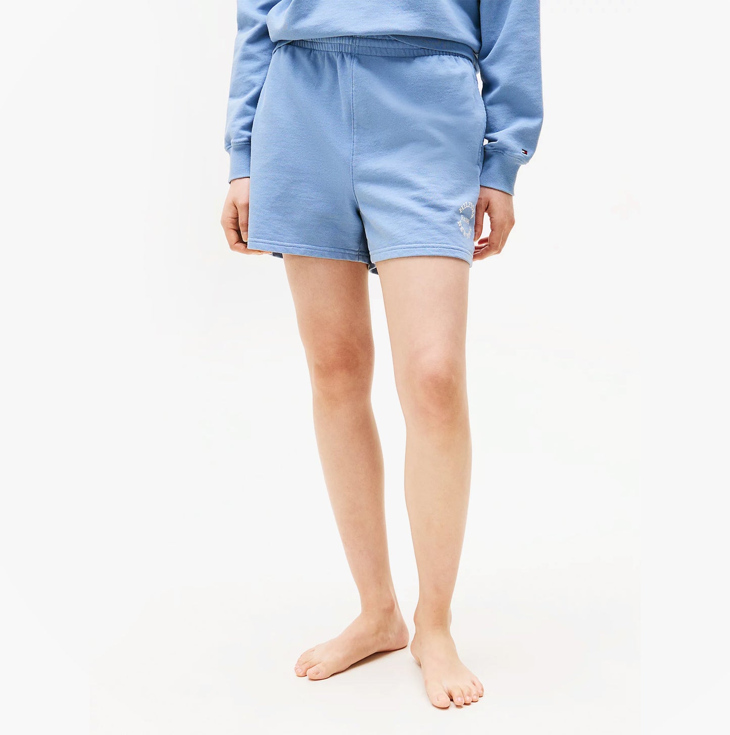 Tommy Hilfiger LOGO Relaxed Womens Lounge Shorts Brisk Blue