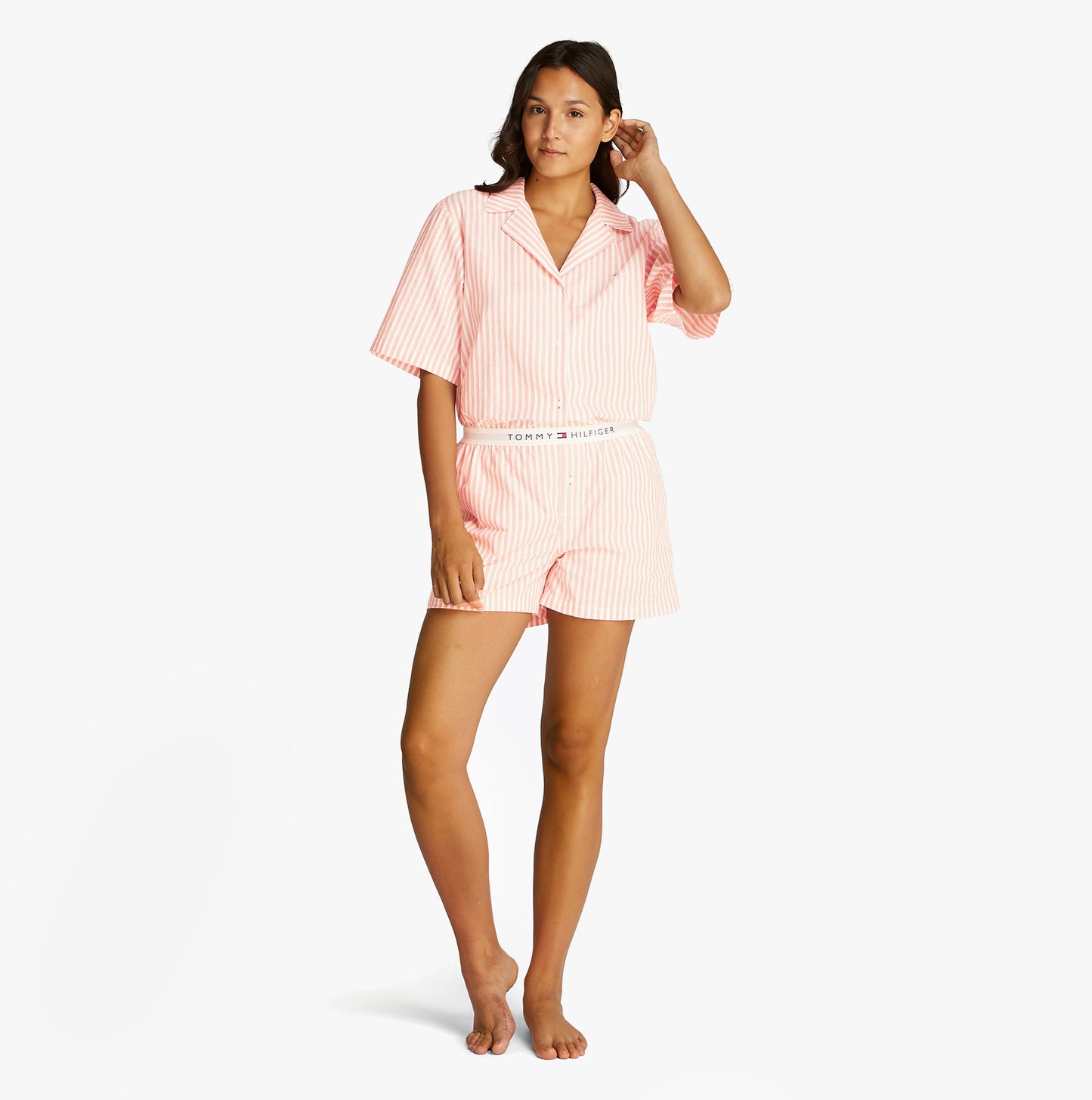 Tommy Hilfiger LINEN Relaxed Pyjama Set Womens Multicoloured