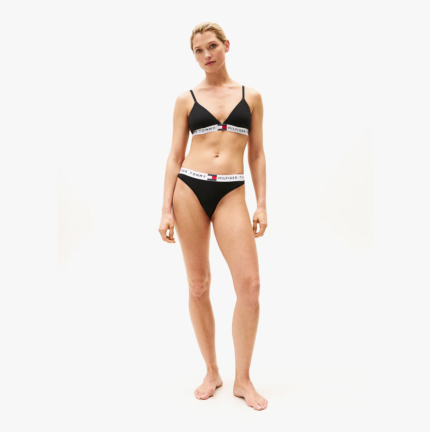 Tommy Hilfiger HERITAGE WAISTBAND Womens Logo Thong Black