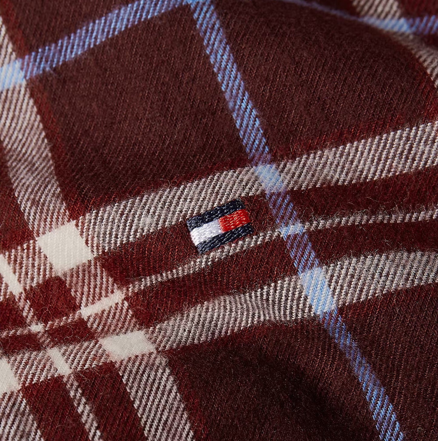 Tommy Hilfiger LS FLNL SHIRT PJ PAN Womens Set Tartan Reiker Burgundy