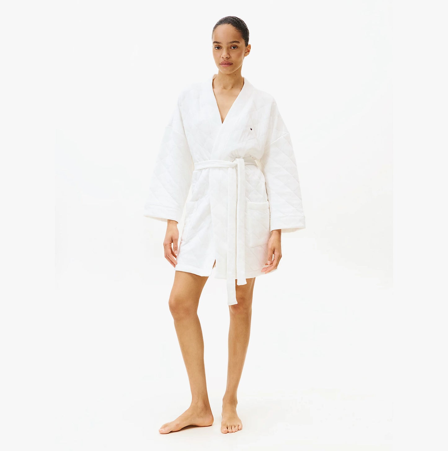 Tommy Hilfiger GIFT QUILTED ROBE Womens Bathrobes Ivory