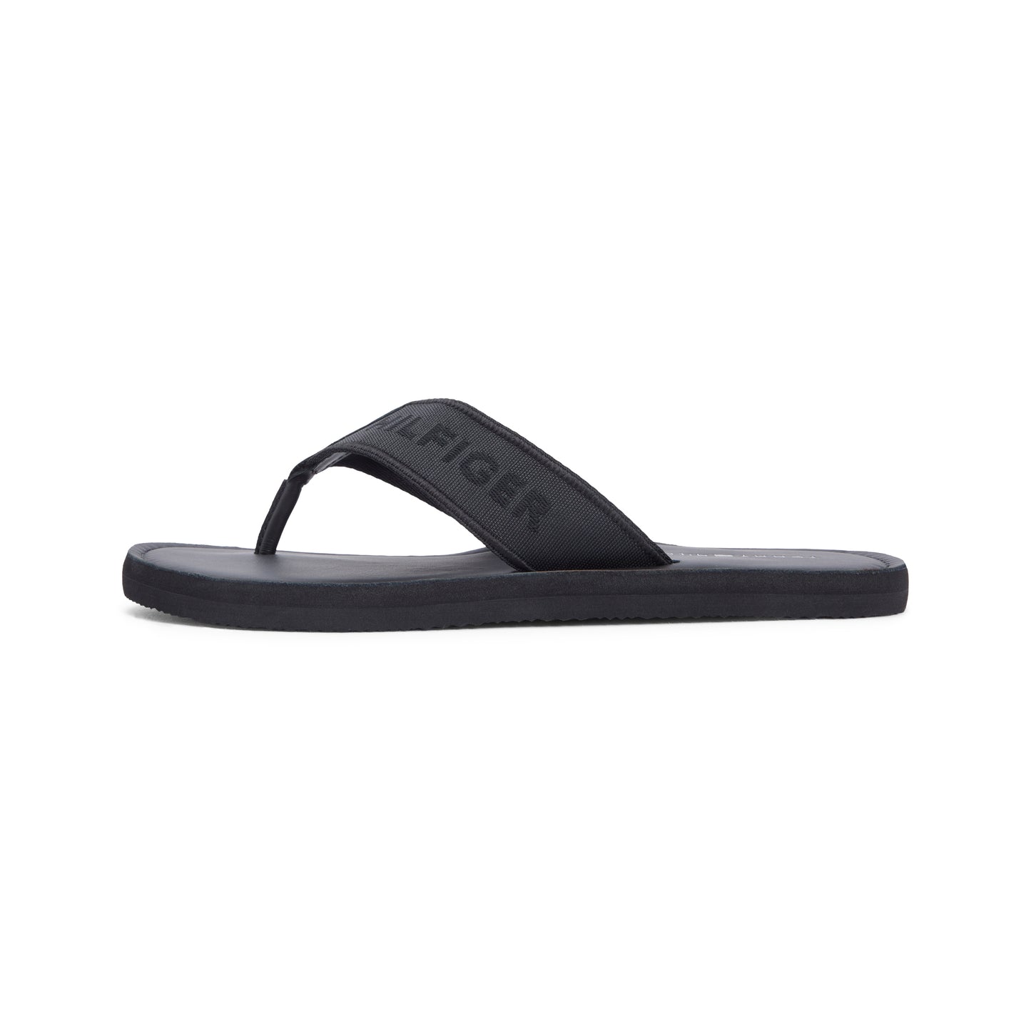 Tommy Hilfiger HILFIGER LEATHER Mens Toe-Post Sandals Black
