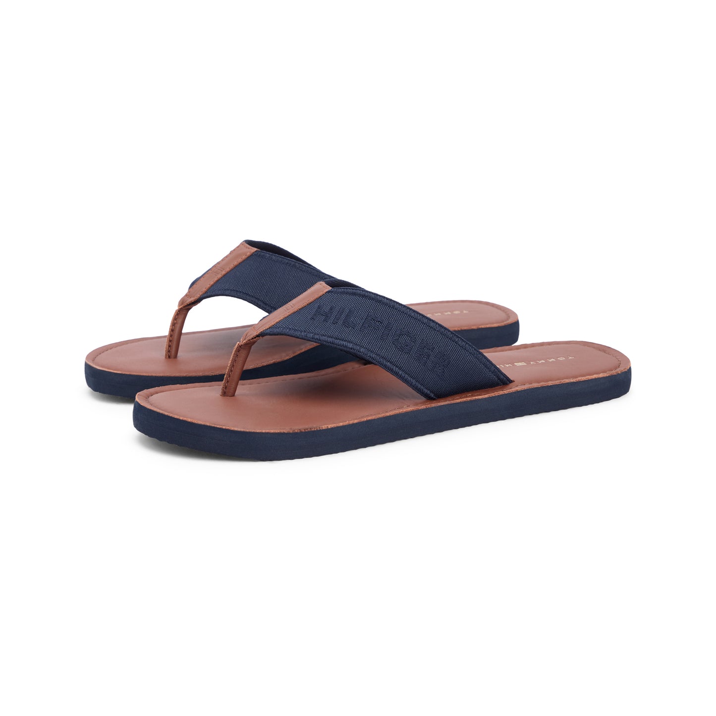 Tommy Hilfiger HILFIGER LEATHER Mens Toe-Post Sandals Desert Sky