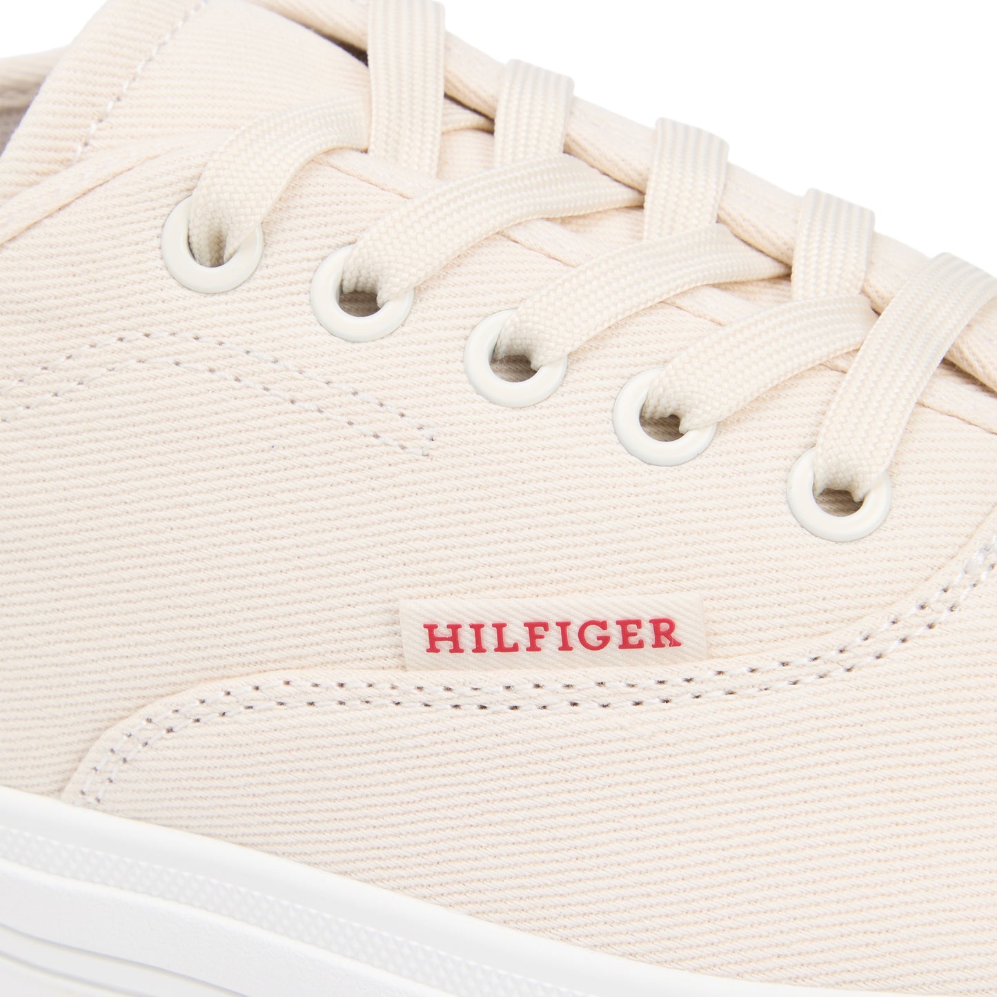 Tommy Hilfiger VULC CUP Mens Canvas Trainers Soft Cream