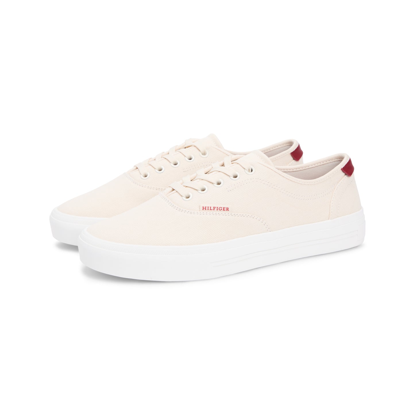 Tommy Hilfiger VULC CUP Mens Canvas Trainers Soft Cream