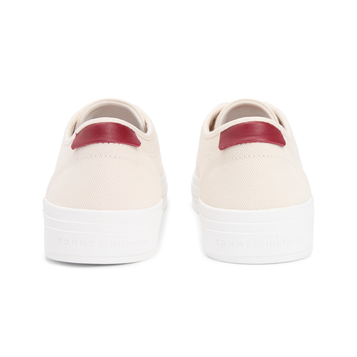 Tommy Hilfiger VULC CUP Mens Canvas Trainers Soft Cream