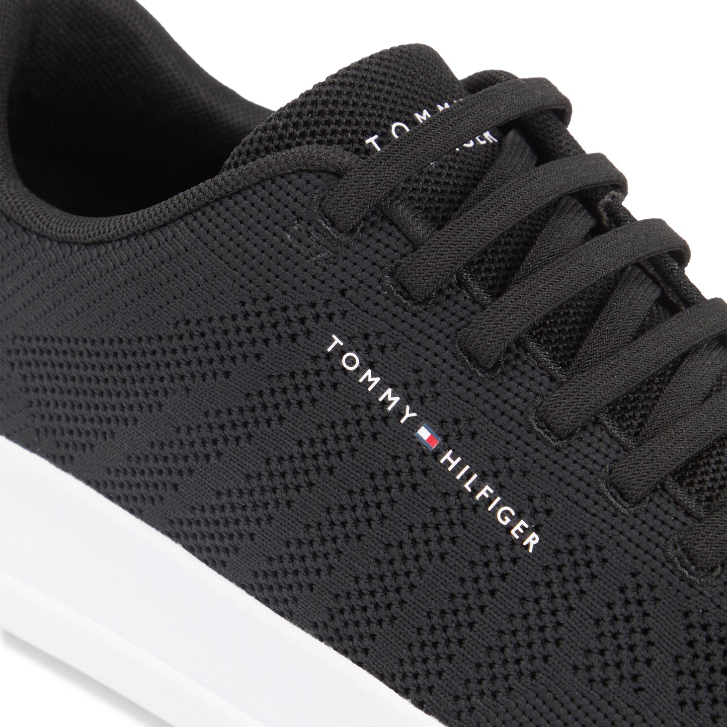 Tommy Hilfiger COURT KNIT Mens Court Trainers Black