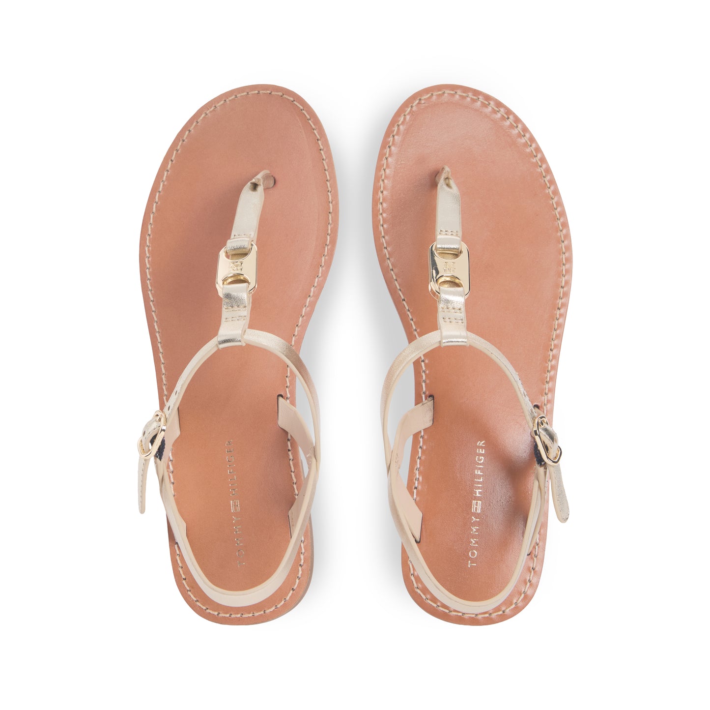 Tommy Hilfiger LEATHER THONG Sandals Womens Thong Sandals Gold