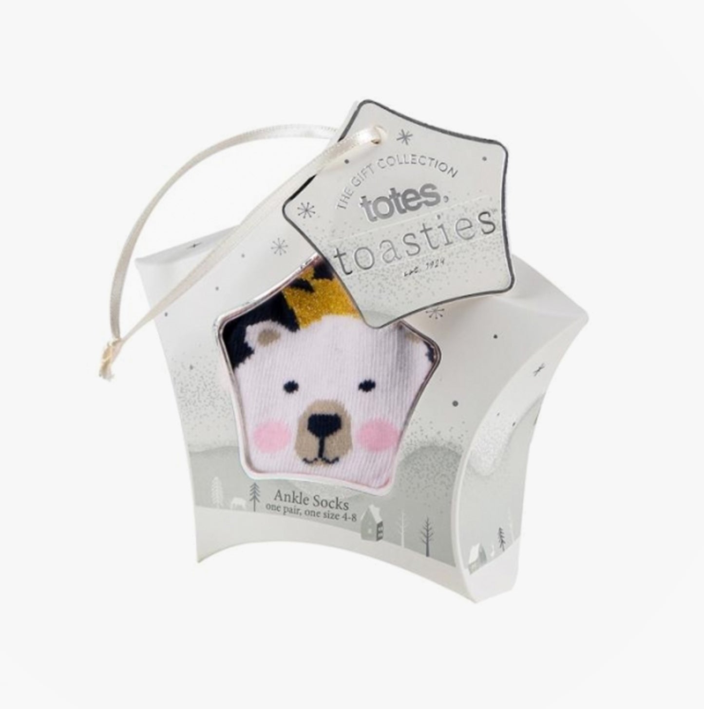 Totes Isotoner NOVELTY ANKLE Womens Socks Polar Bear