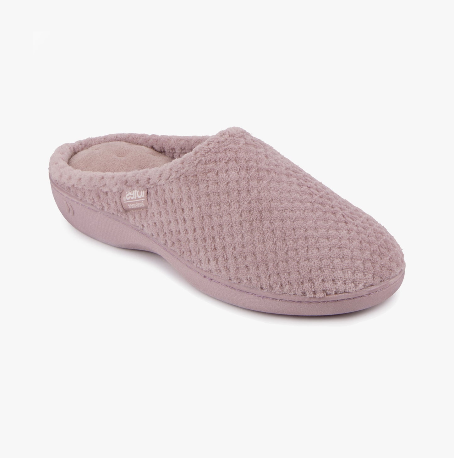 Totes Isotoner POPCORN TERRY Womens Mule Slippers Dusky Pink