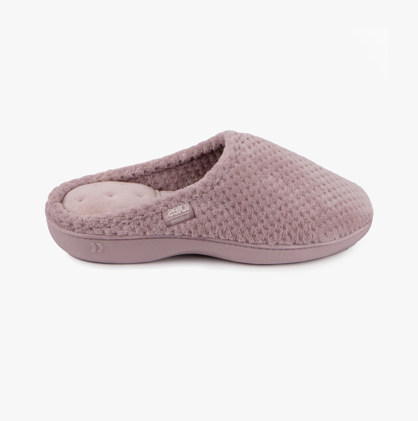Totes Isotoner POPCORN TERRY Womens Mule Slippers Dusky Pink