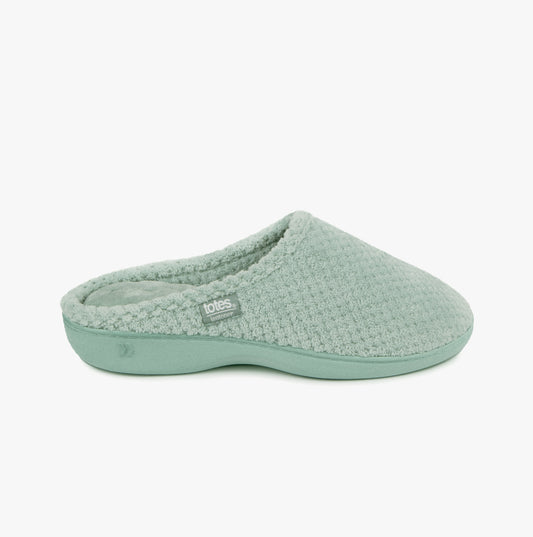 Totes Isotoner POPCORN TERRY Womens Mule Slippers Mint