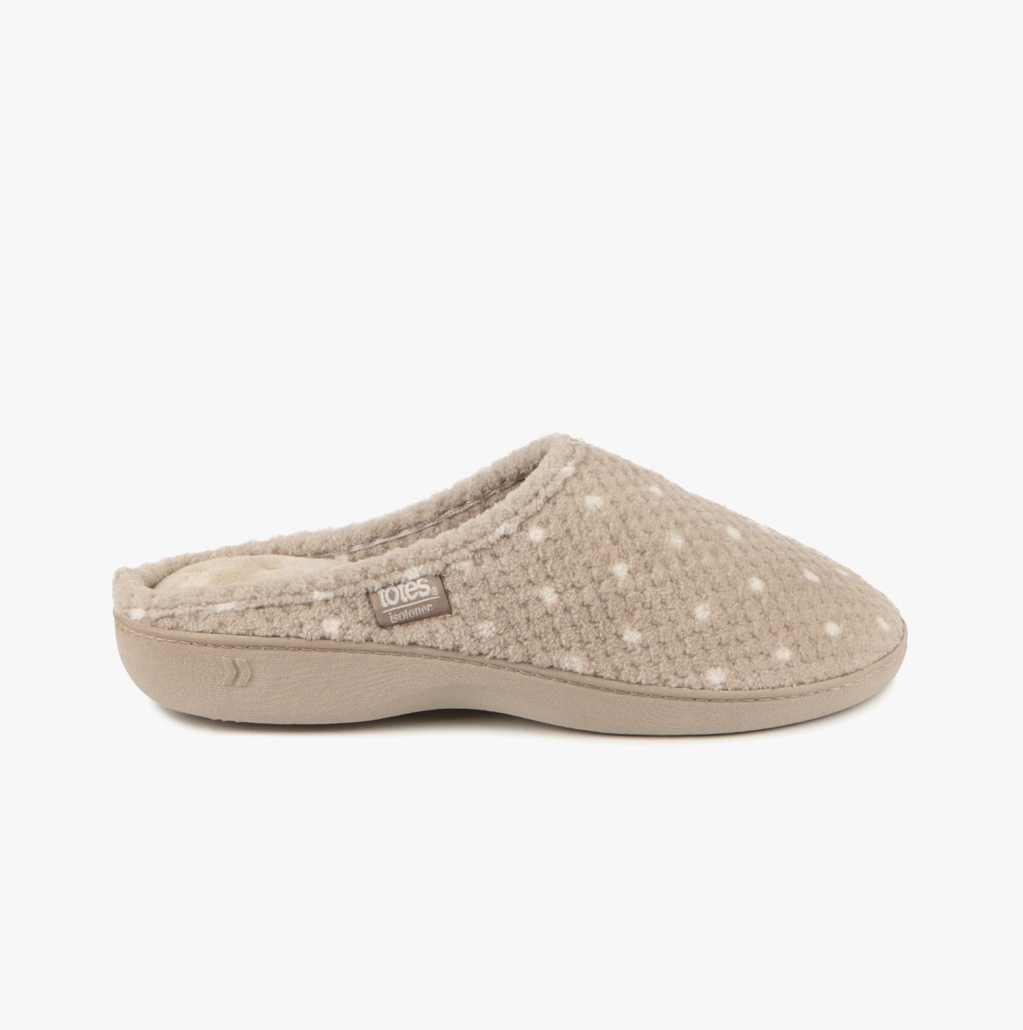 Totes Isotoner POPCORN TERRY Womens Mule Slippers Natural Spot