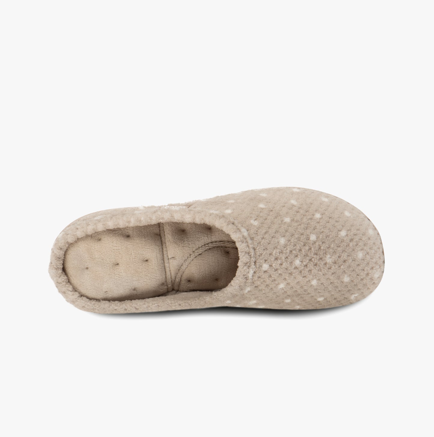 Totes Isotoner POPCORN TERRY Womens Mule Slippers Natural Spot