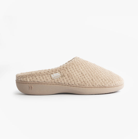Totes Isotoner POPCORN TERRY Womens Mule Slippers Oat