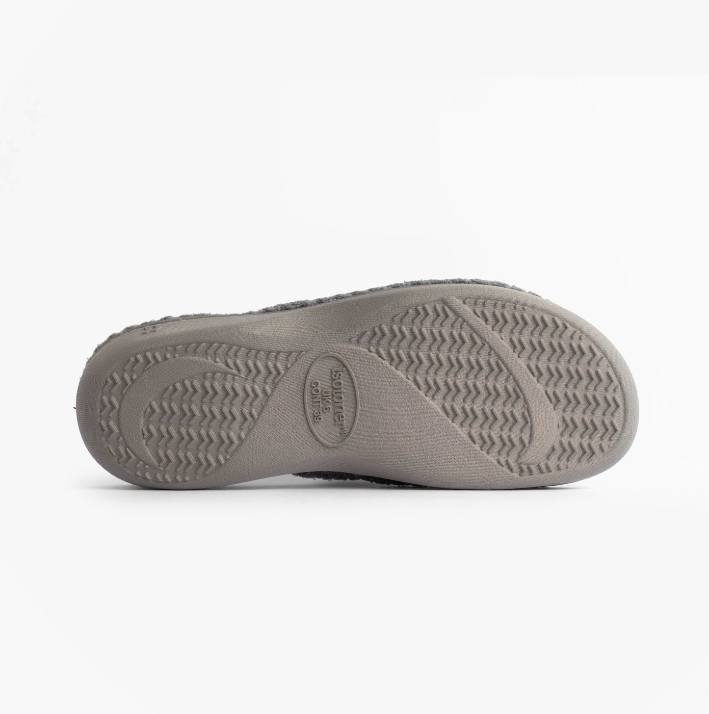 Totes Isotoner POPCORN TURNOVER OPEN TOE Womens Mule Slippers Pale Grey