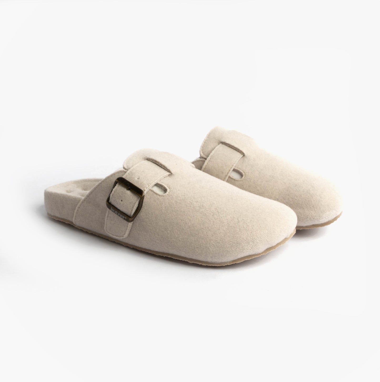 Totes Isotoner FELT CLOG Womens Clog Mule Slippers Oatmeal