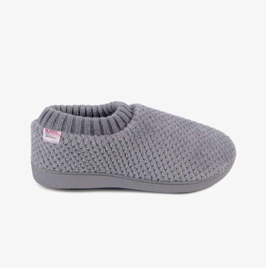 Totes Isotoner POPCORN FULL BACK BOOTIE Womens Slippers Grey