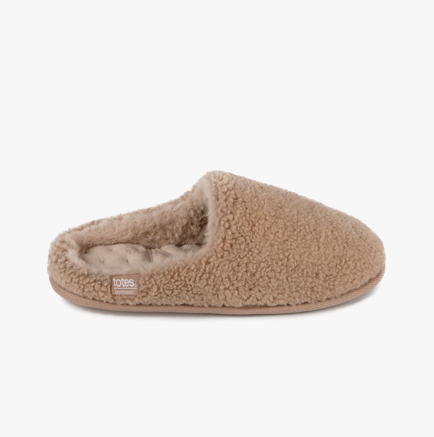 Totes Isotoner CURLY FUR MULE Womens Mule Slippers Natural
