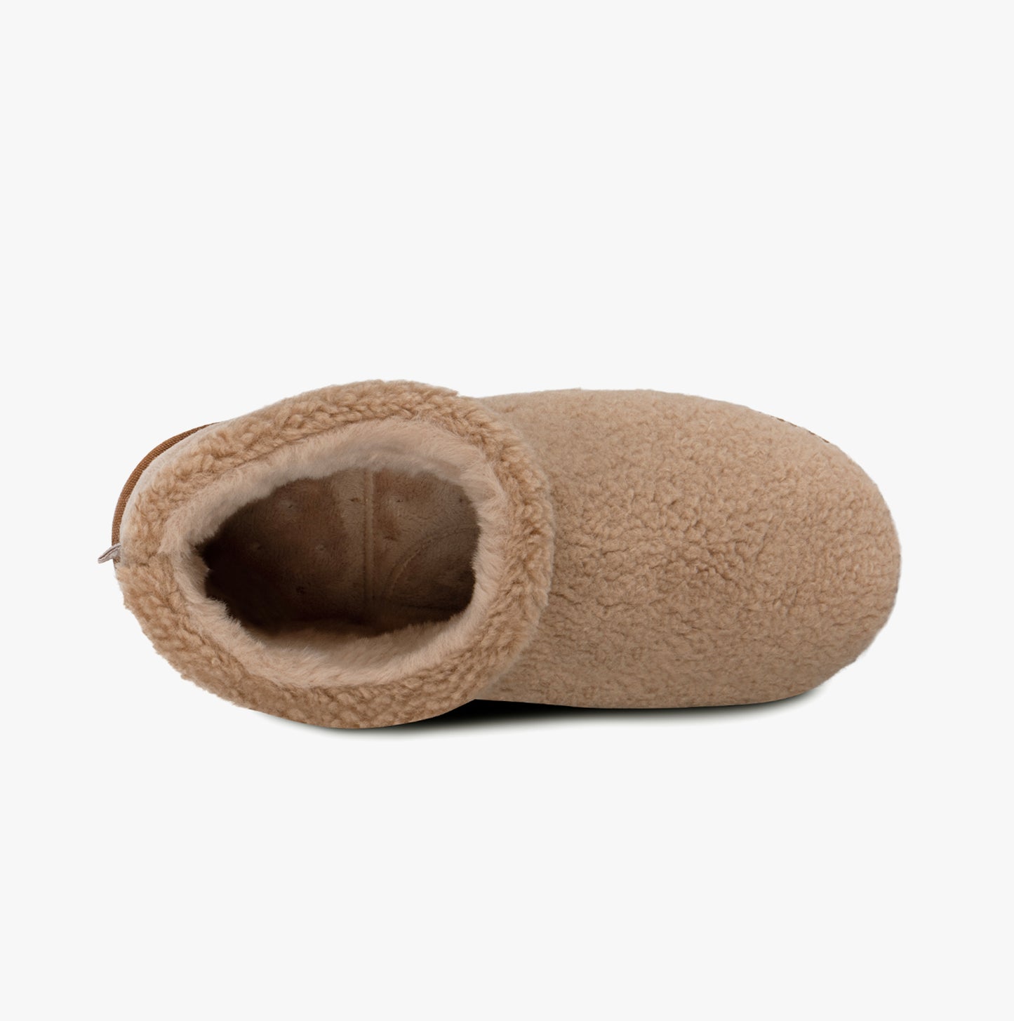 Totes Isotoner CURLY FUR BOOT Womens Bootie Slippers Natural