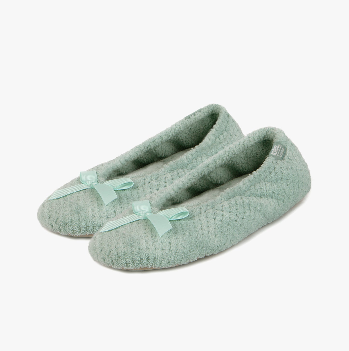 Totes Isotoner POPCORN BALLET Womens Ballerina Slippers Mint