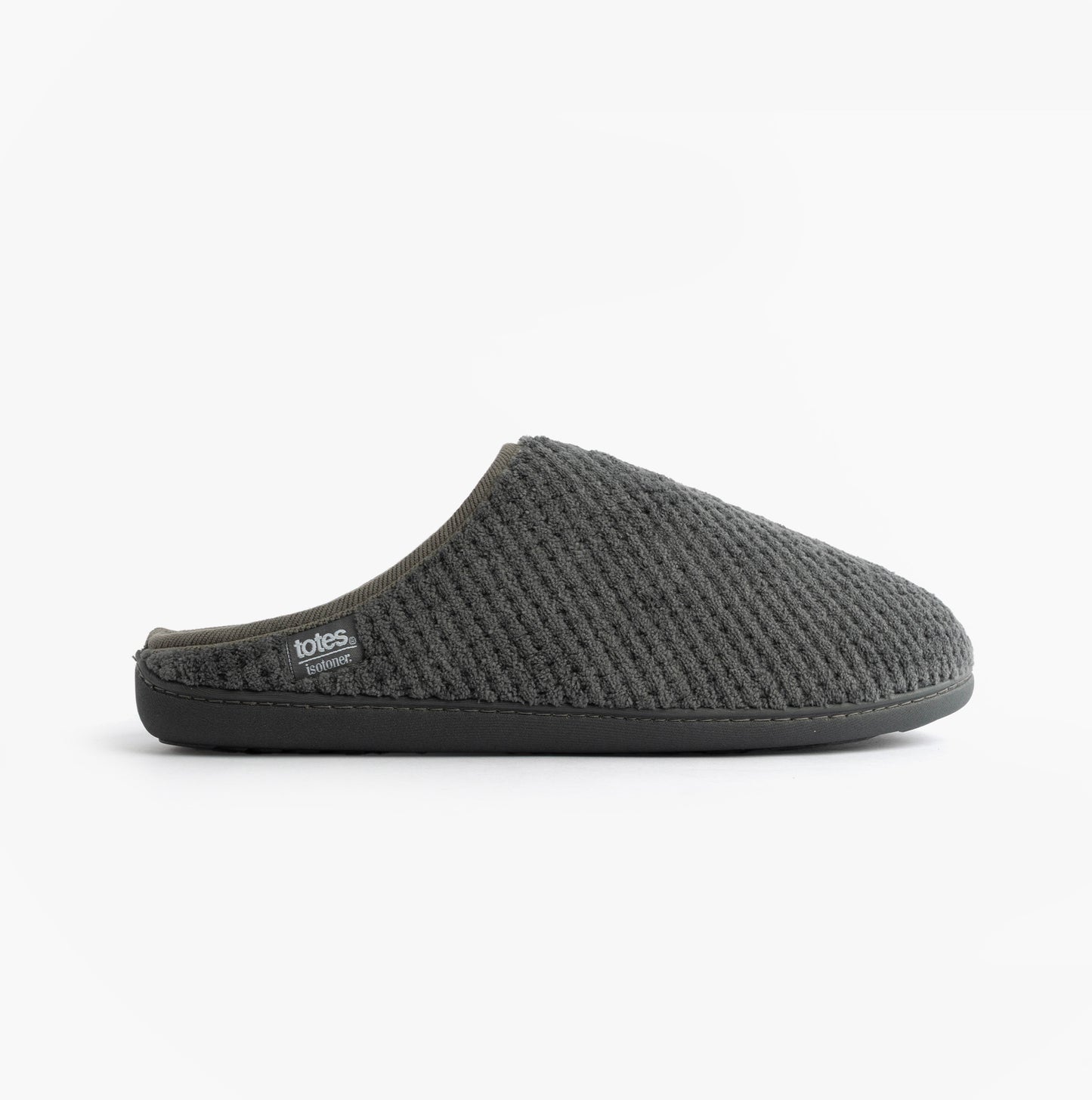 Totes Isotoner SWEPT BACK POPCORN MULE Mens Mule Slippers Grey