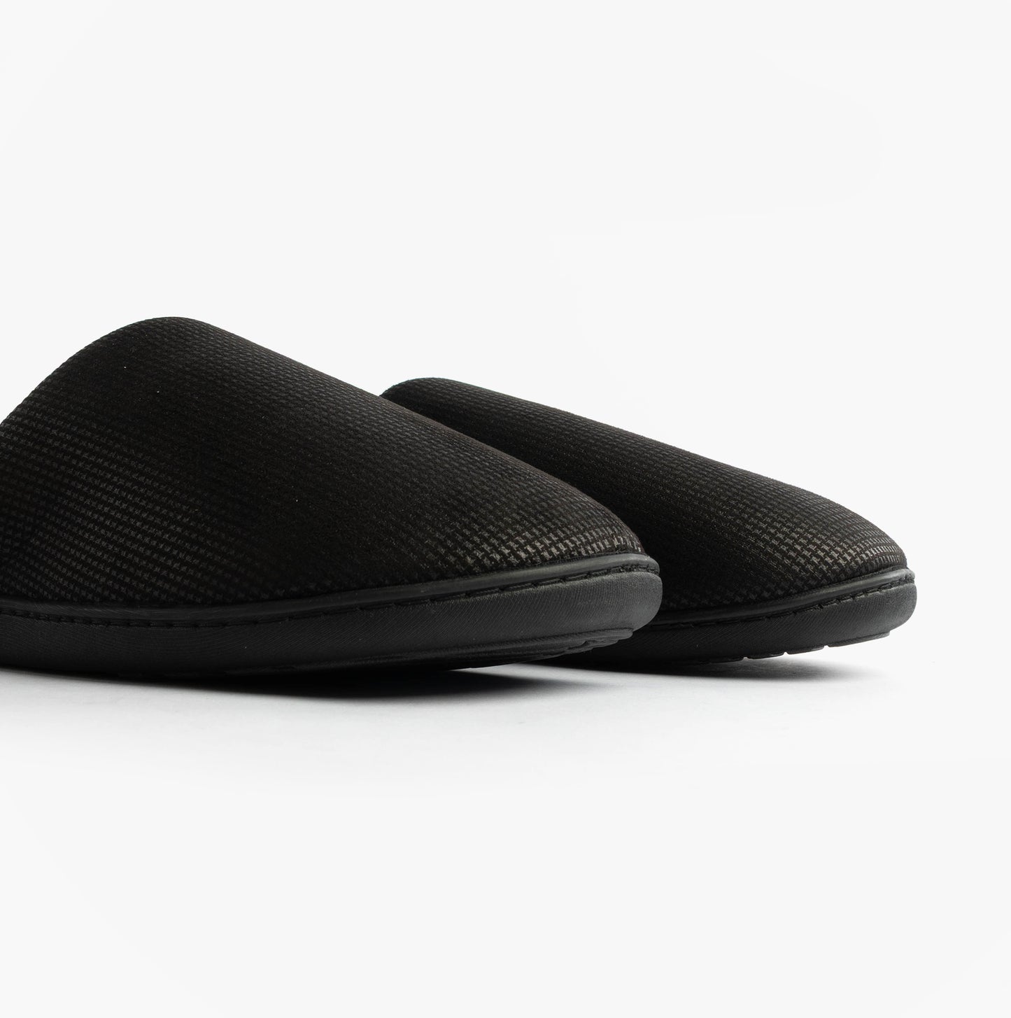 Totes Isotoner SQUARE PATTERNED SMART MULE Mens Mule Slippers Black