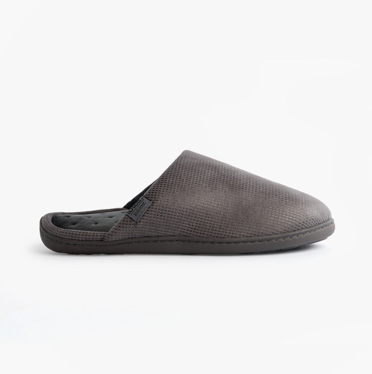 Totes Isotoner SQUARE PATTERNED SMART MULE Mens Mule Slippers Grey