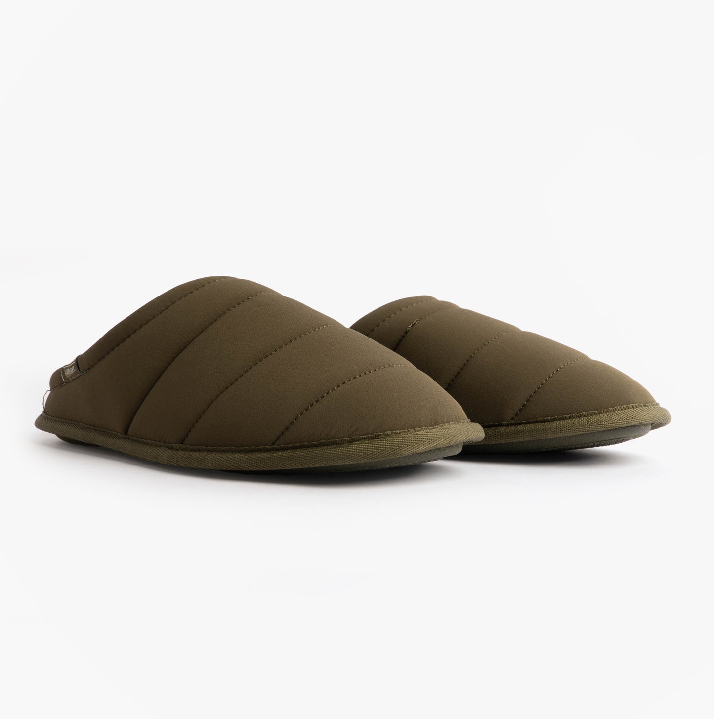 Totes Isotoner SPORT QUILTED MULE WITH COSY LINING Mens Mule Slippers Khaki