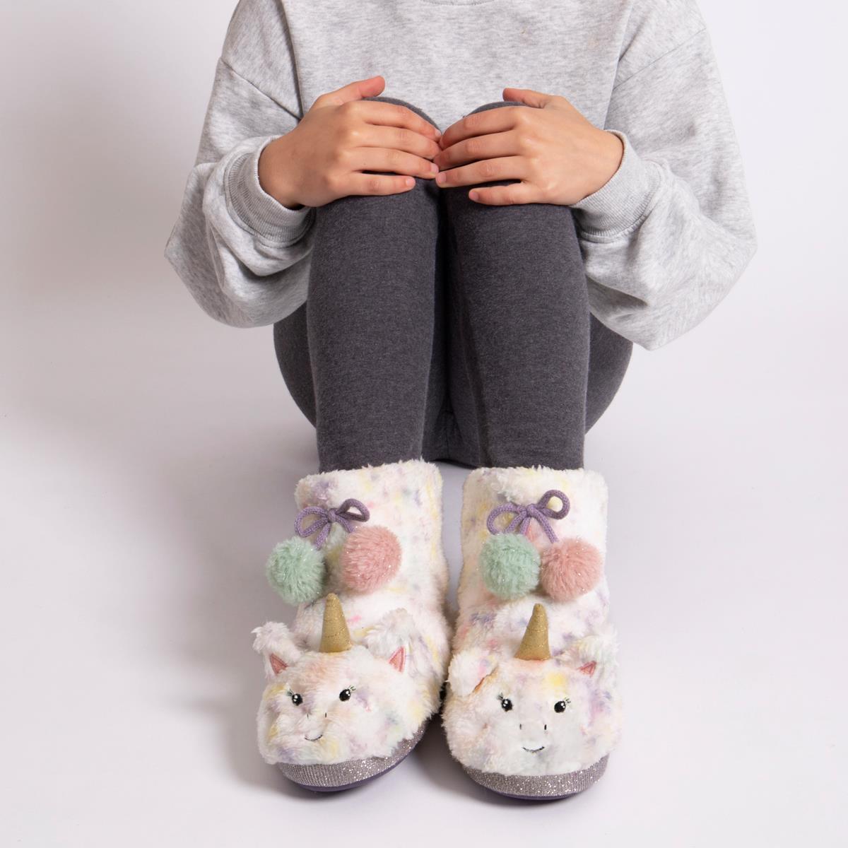 Totes Toasties MULTI FAUX FUR BOOT Slippers Kids Multi