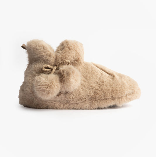 Totes Toasties FAUX FUR Boot Slippers Womens Oat