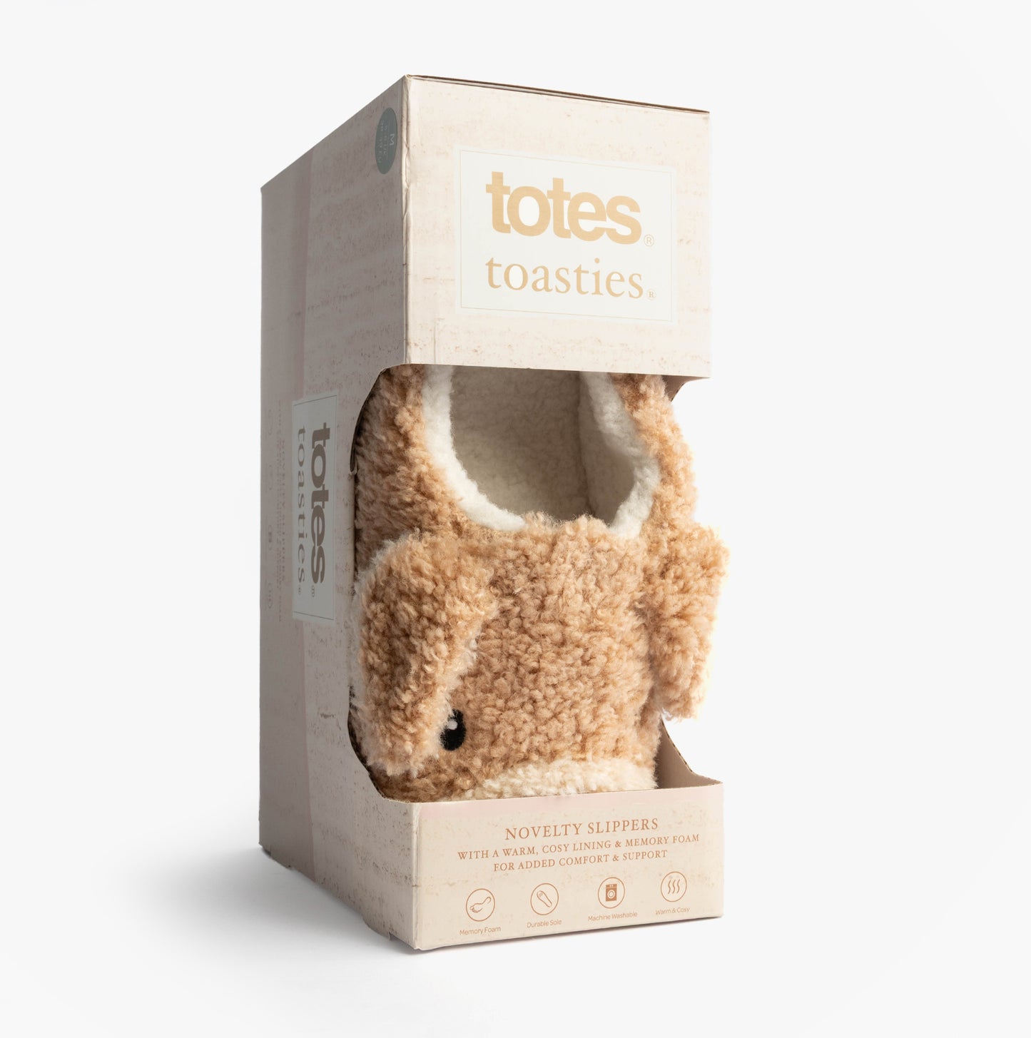 Totes Toasties NOVELTY DOG Full Back Slippers Womens Dog