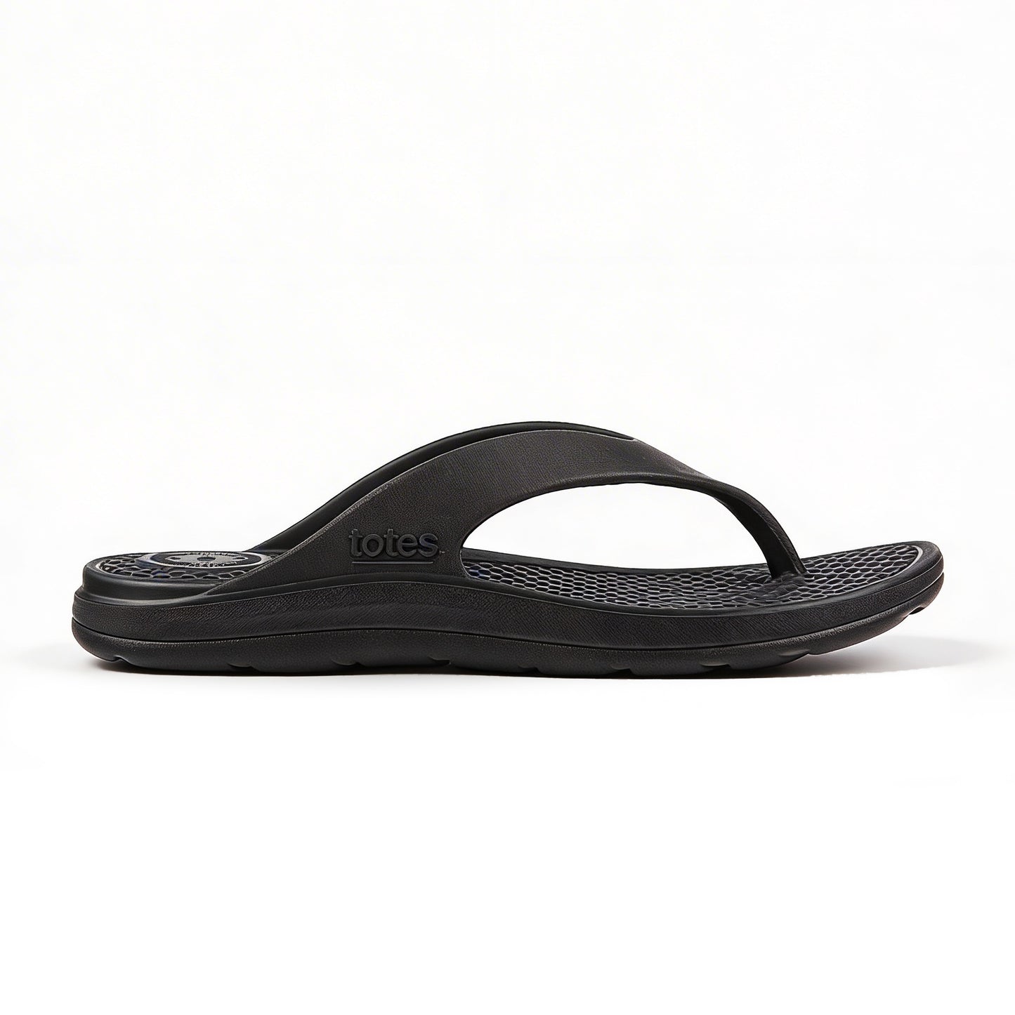 Totes Sol Bounce 0352 Mens Toe-Post Sandals Black