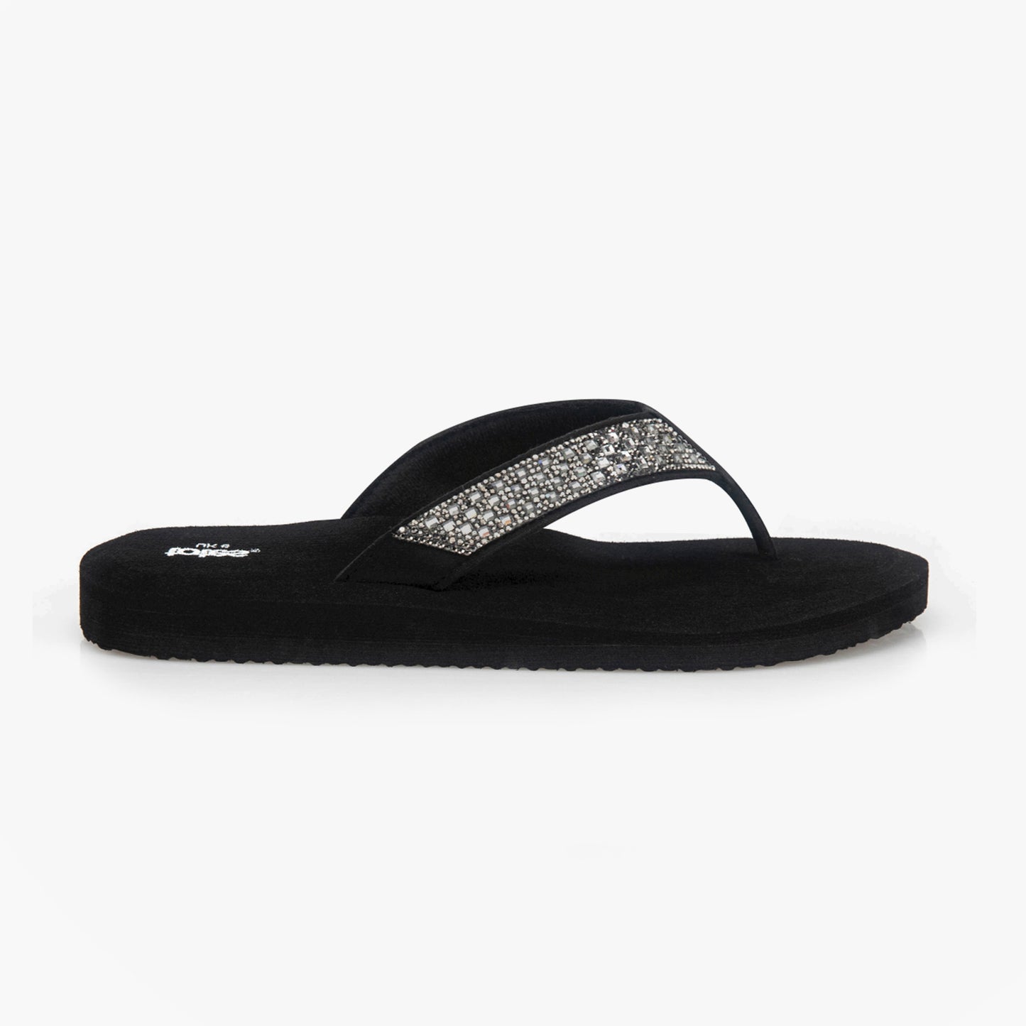 Totes Sol Bounce 0464 Womens Toe-Post Sandals Black