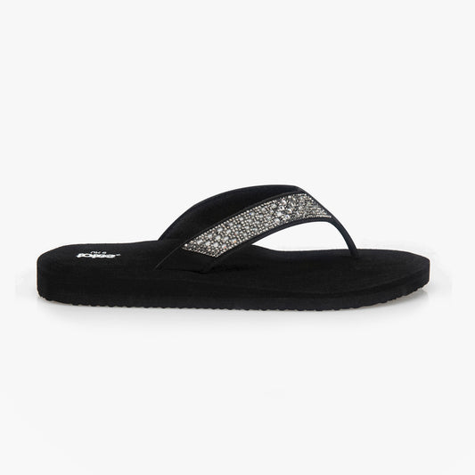 Totes Sol Bounce 0464 Womens Toe-Post Sandals Black
